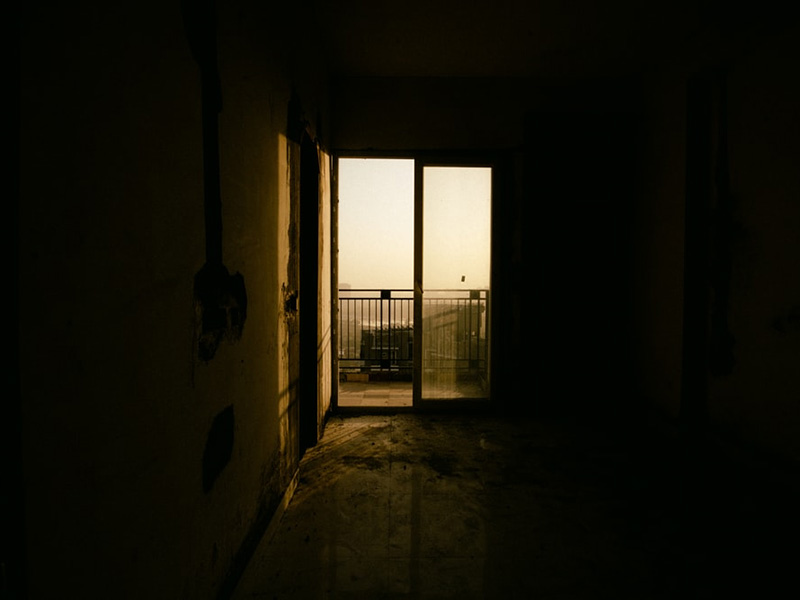 Dark room with a window